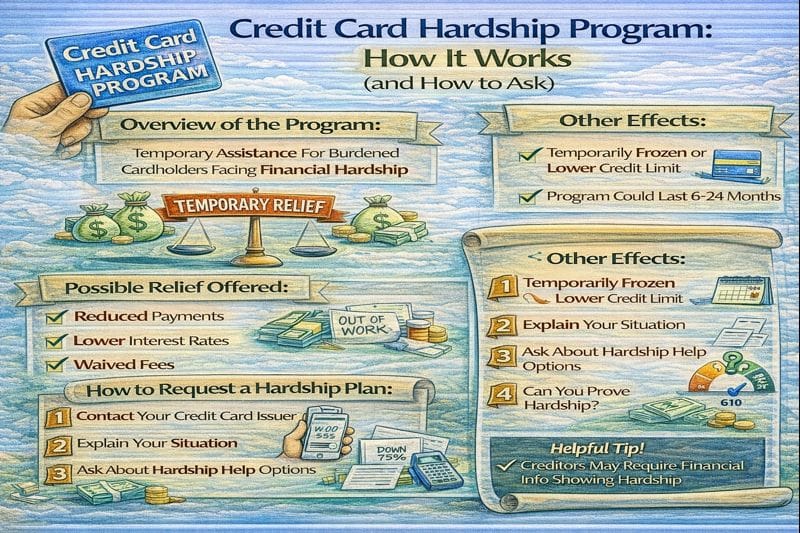 Credit card hardship program explained, showing how hardship plans work, what relief they offer, and how to ask your creditor for a hardship option