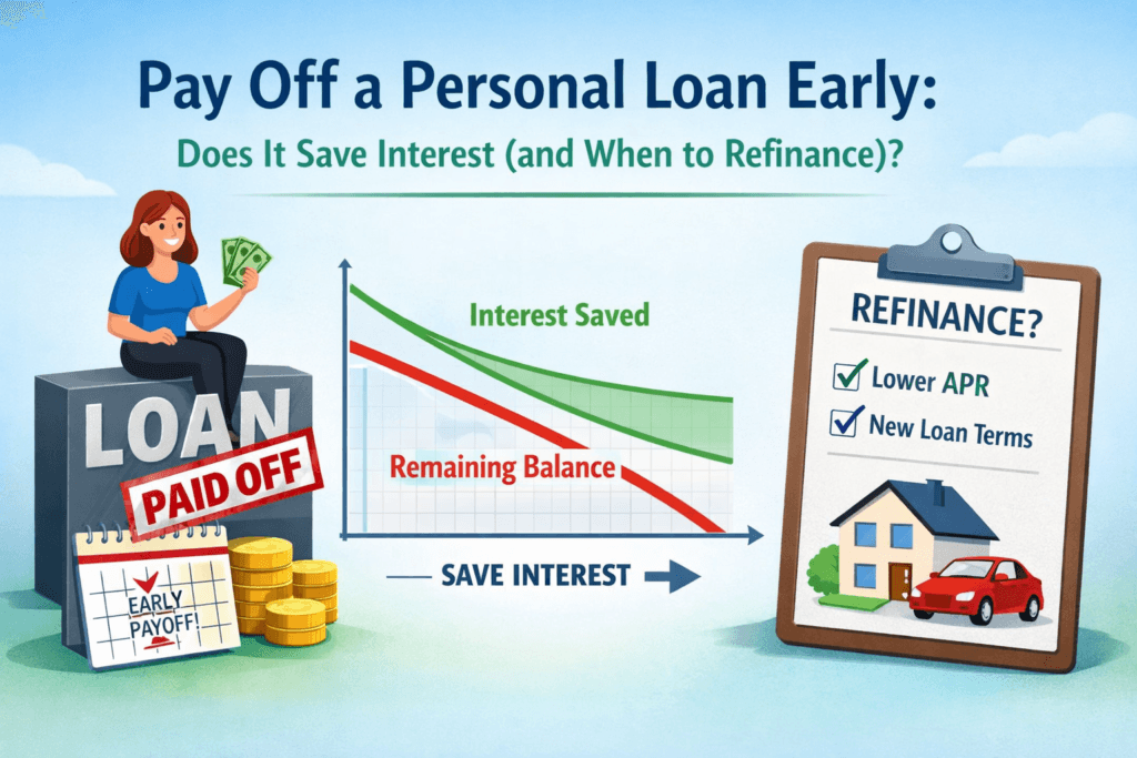 Paying off a personal loan early to save interest and deciding when refinancing to a lower APR makes sense